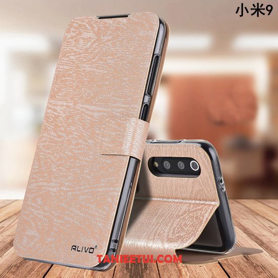 Etui Xiaomi Mi 9 Miękki Klapa Anti-fall, Futerał Xiaomi Mi 9 Telefon Komórkowy Skórzany Ochraniacz Beige