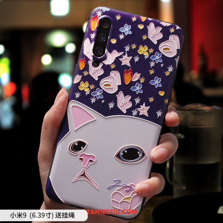 Etui Xiaomi Mi 9 Wiszące Ozdoby Telefon Komórkowy Miękki, Obudowa Xiaomi Mi 9 Anti-fall Silikonowe Nubuku Beige
