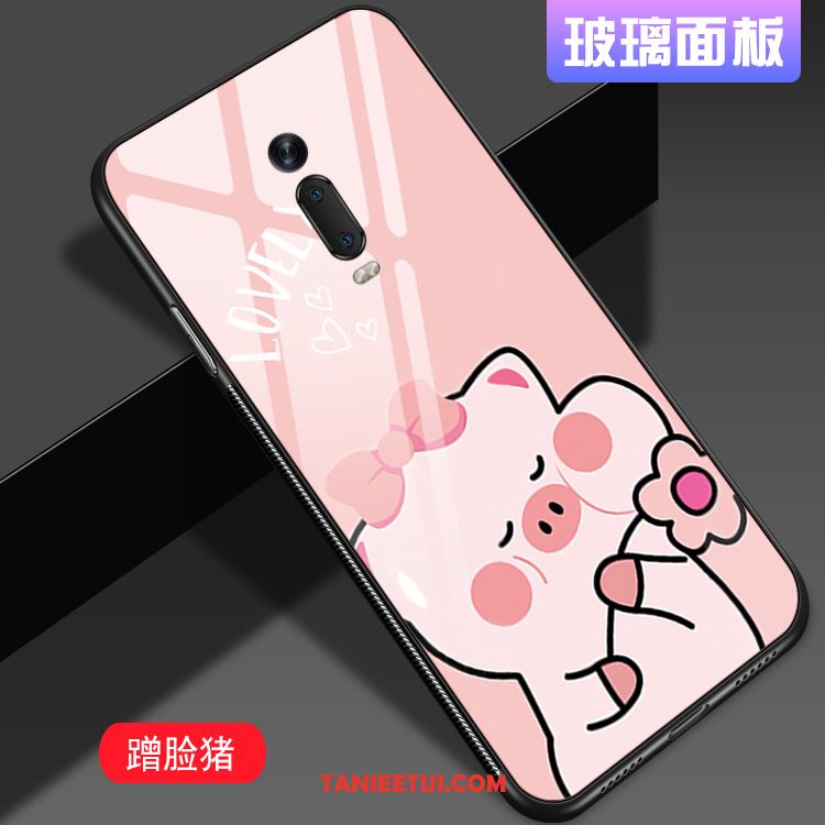 Etui Xiaomi Mi 9t Owoce Szkło Kreatywne, Obudowa Xiaomi Mi 9t Proste Anti-fall Czerwony Beige