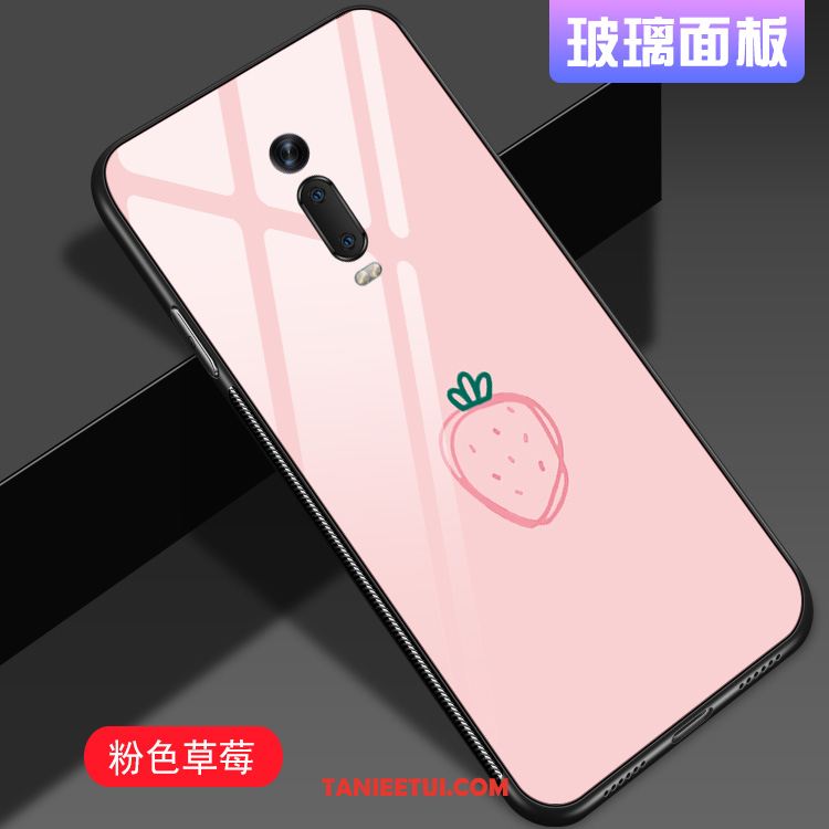 Etui Xiaomi Mi 9t Owoce Szkło Kreatywne, Obudowa Xiaomi Mi 9t Proste Anti-fall Czerwony Beige