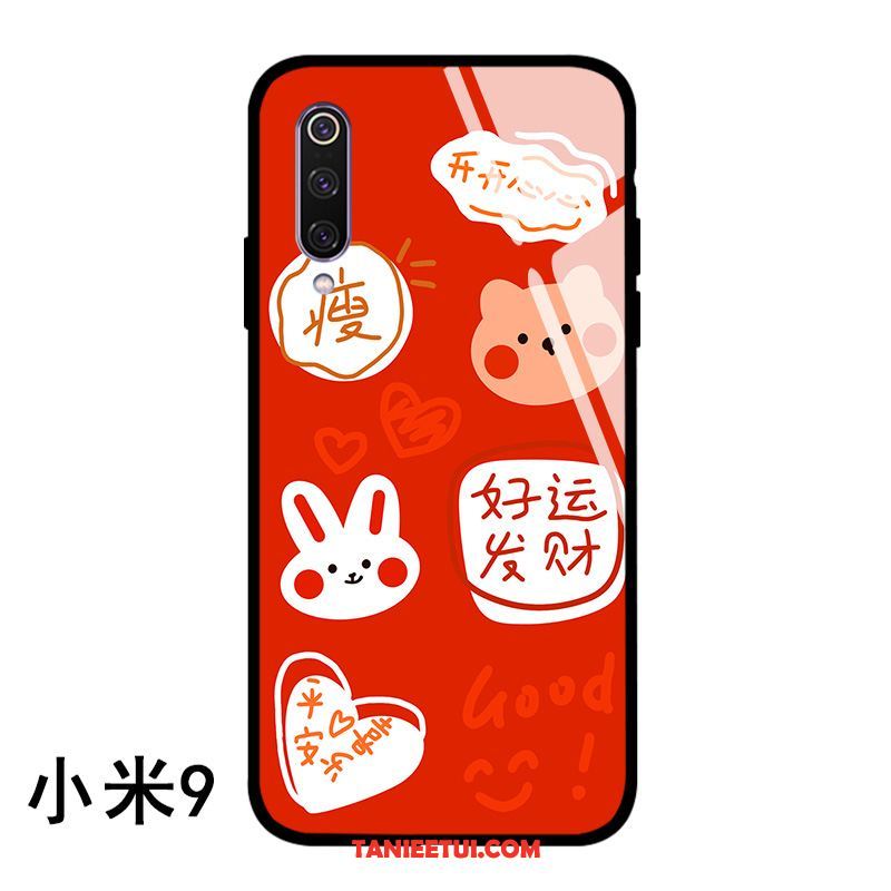 Etui Xiaomi Mi 9t Pro Bogactwo Szkło Zakochani, Futerał Xiaomi Mi 9t Pro Szkło Hartowane Czerwony Netto Ochraniacz Beige