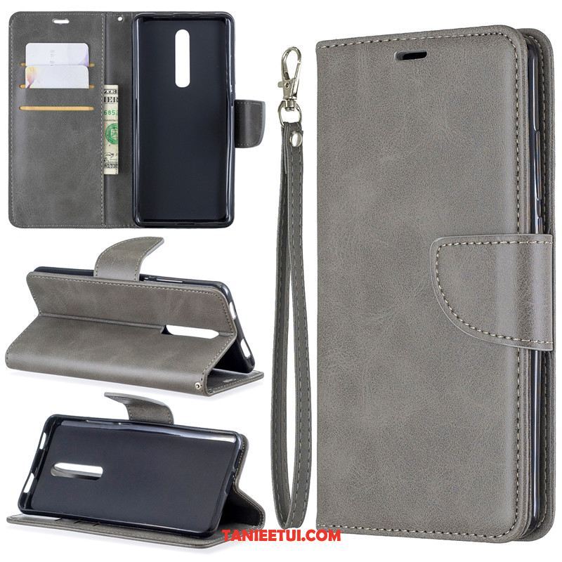 Etui Xiaomi Mi 9t Pro Klapa Anti-fall Ochraniacz, Obudowa Xiaomi Mi 9t Pro Czarny Skórzany Futerał Czerwony Beige