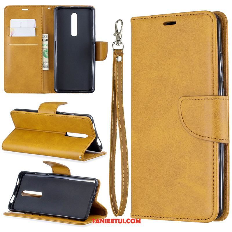 Etui Xiaomi Mi 9t Pro Klapa Anti-fall Ochraniacz, Obudowa Xiaomi Mi 9t Pro Czarny Skórzany Futerał Czerwony Beige