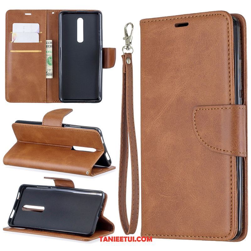 Etui Xiaomi Mi 9t Pro Klapa Anti-fall Ochraniacz, Obudowa Xiaomi Mi 9t Pro Czarny Skórzany Futerał Czerwony Beige