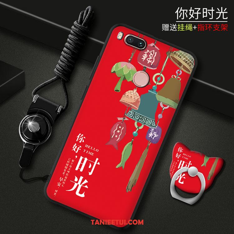 Etui Xiaomi Mi A1 Wspornik Telefon Komórkowy Miękki, Futerał Xiaomi Mi A1 Anti-fall Czerwony Mały Beige