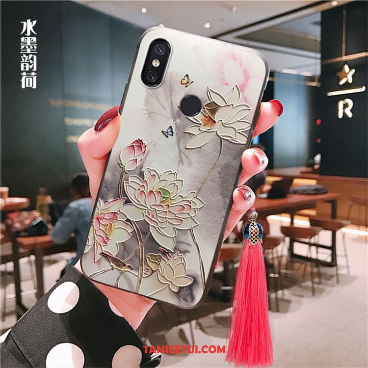 Etui Xiaomi Mi A2 Mały Wiatr Ochraniacz, Obudowa Xiaomi Mi A2 Z Frędzlami Moda Czerwony Beige