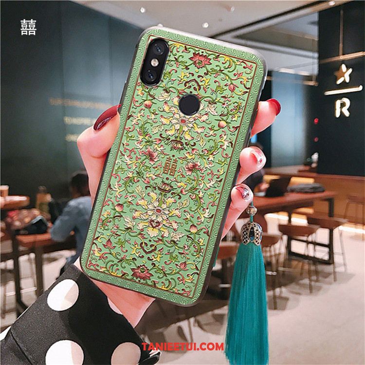 Etui Xiaomi Mi A2 Mały Wiatr Ochraniacz, Obudowa Xiaomi Mi A2 Z Frędzlami Moda Czerwony Beige