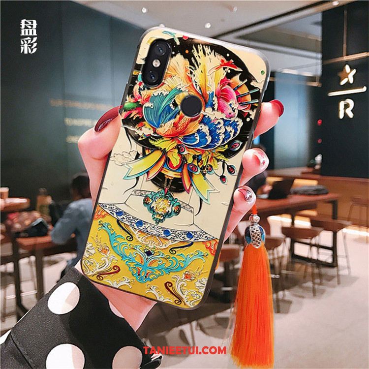 Etui Xiaomi Mi A2 Mały Wiatr Ochraniacz, Obudowa Xiaomi Mi A2 Z Frędzlami Moda Czerwony Beige