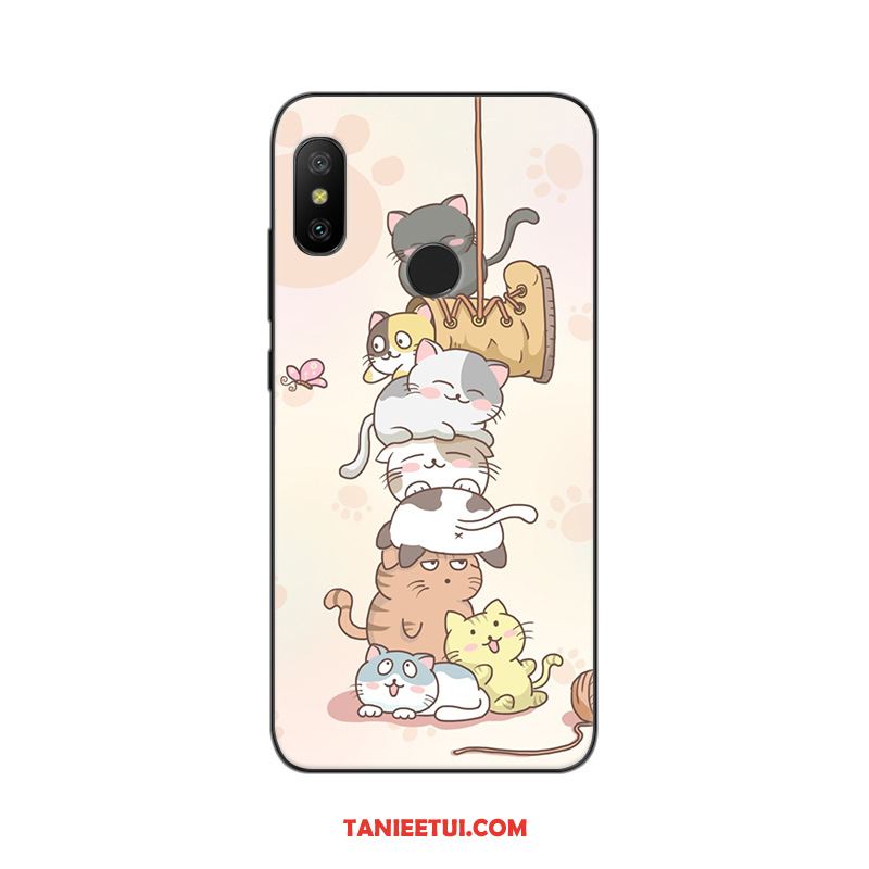 Etui Xiaomi Mi A2 Różowe Mały Czarny, Pokrowce Xiaomi Mi A2 Silikonowe Telefon Komórkowy Nubuku Beige