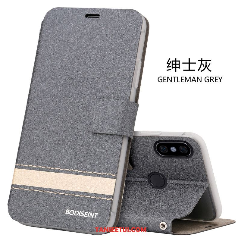 Etui Xiaomi Mi A2 Szary Miękki All Inclusive, Obudowa Xiaomi Mi A2 Młodzież Skórzany Futerał Ochraniacz Beige