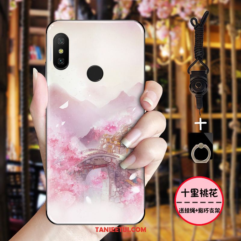 Etui Xiaomi Mi A2 Telefon Komórkowy Miękki Proste, Pokrowce Xiaomi Mi A2 Nubuku Mały Różowy Beige