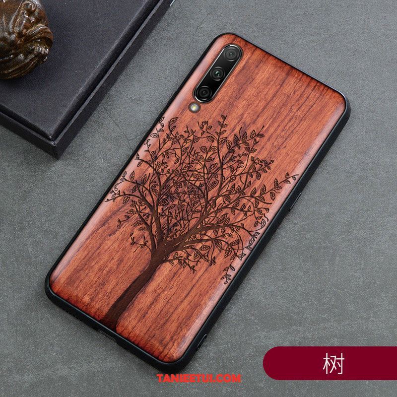 Etui Xiaomi Mi A3 Drewniany Z Litego Drewna Rzeźba, Futerał Xiaomi Mi A3 Mały All Inclusive Ochraniacz Beige