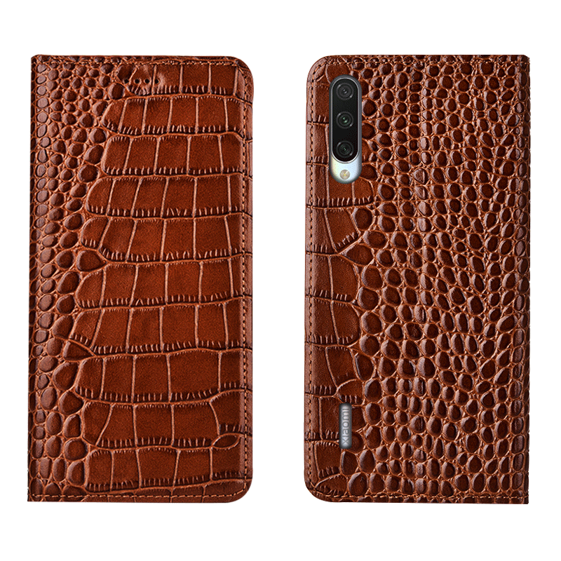 Etui Xiaomi Mi A3 Niebieski Wzór Anti-fall, Futerał Xiaomi Mi A3 Krokodyl Skórzany All Inclusive Beige