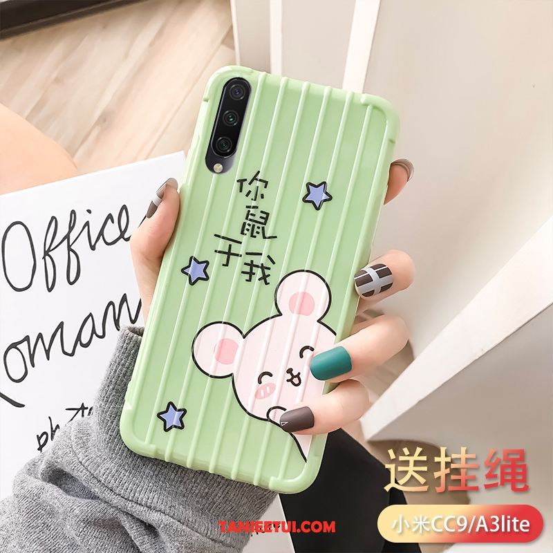 Etui Xiaomi Mi A3 Rat Żółty Wiszące Ozdoby, Obudowa Xiaomi Mi A3 Telefon Komórkowy Zakochani Ochraniacz Beige