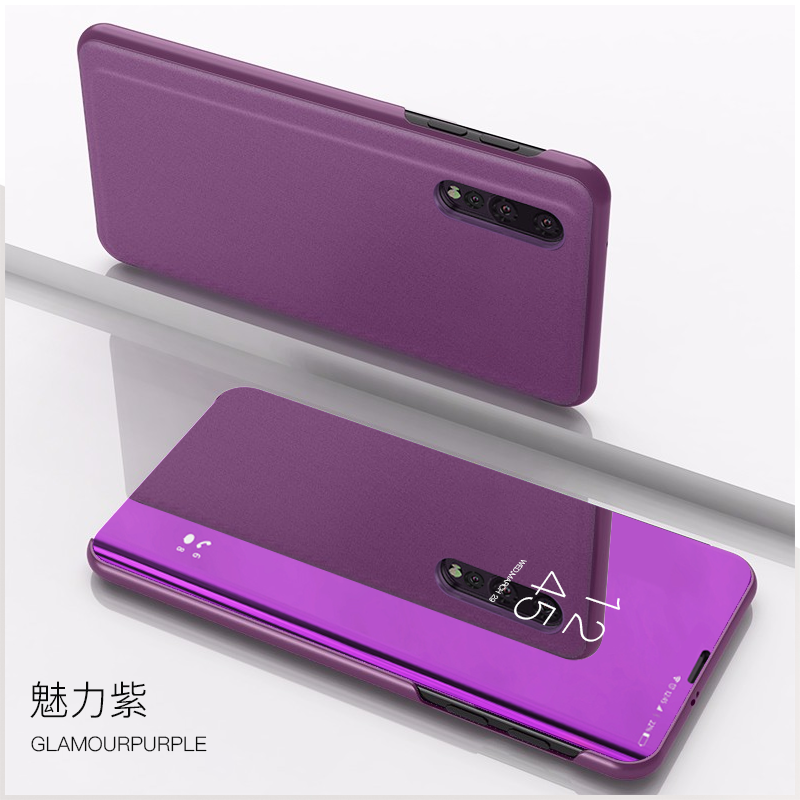 Etui Xiaomi Mi A3 Skórzany Lustro Mały, Futerał Xiaomi Mi A3 Niebieski All Inclusive Tendencja Beige