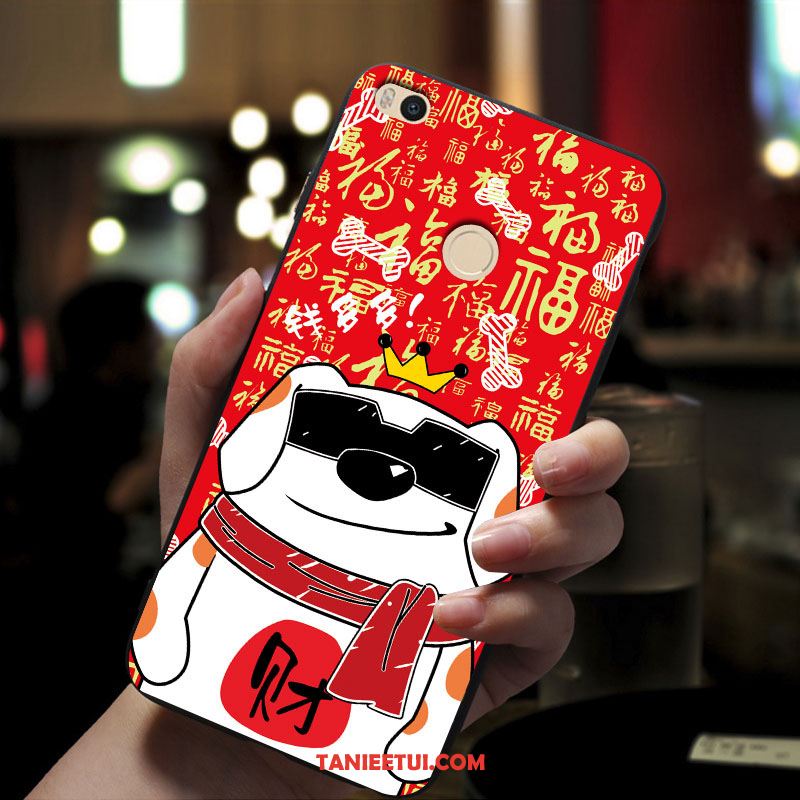 Etui Xiaomi Mi Max 2 Czerwony Nubuku Miękki, Obudowa Xiaomi Mi Max 2 Telefon Komórkowy Osobowość Mały Beige