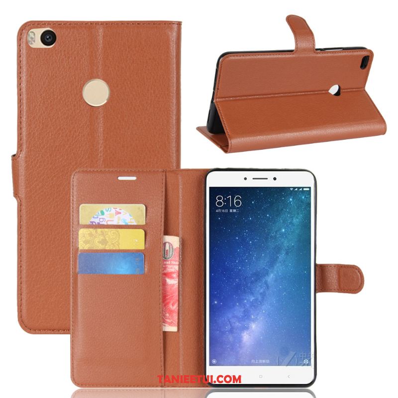 Etui Xiaomi Mi Max 2 Ochraniacz Wspornik Telefon Komórkowy, Pokrowce Xiaomi Mi Max 2 Skórzany Futerał Mały Karta Braun Beige