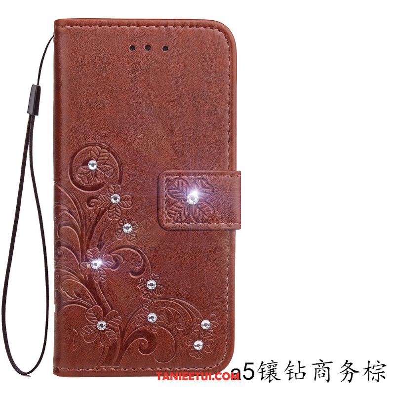 Etui Xiaomi Mi Max 2 Silikonowe Karta Wspornik, Obudowa Xiaomi Mi Max 2 Rhinestone Purpurowy Skórzany Futerał Beige