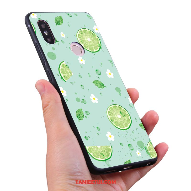 Etui Xiaomi Mi Max 3 Truskawka Zielony Silikonowe, Obudowa Xiaomi Mi Max 3 Arbuz Owoce Ochraniacz Beige