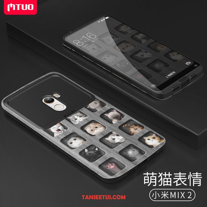 Etui Xiaomi Mi Mix 2 Kotek Kreskówka Czarny, Obudowa Xiaomi Mi Mix 2 Tendencja Osobowość Trudno Beige