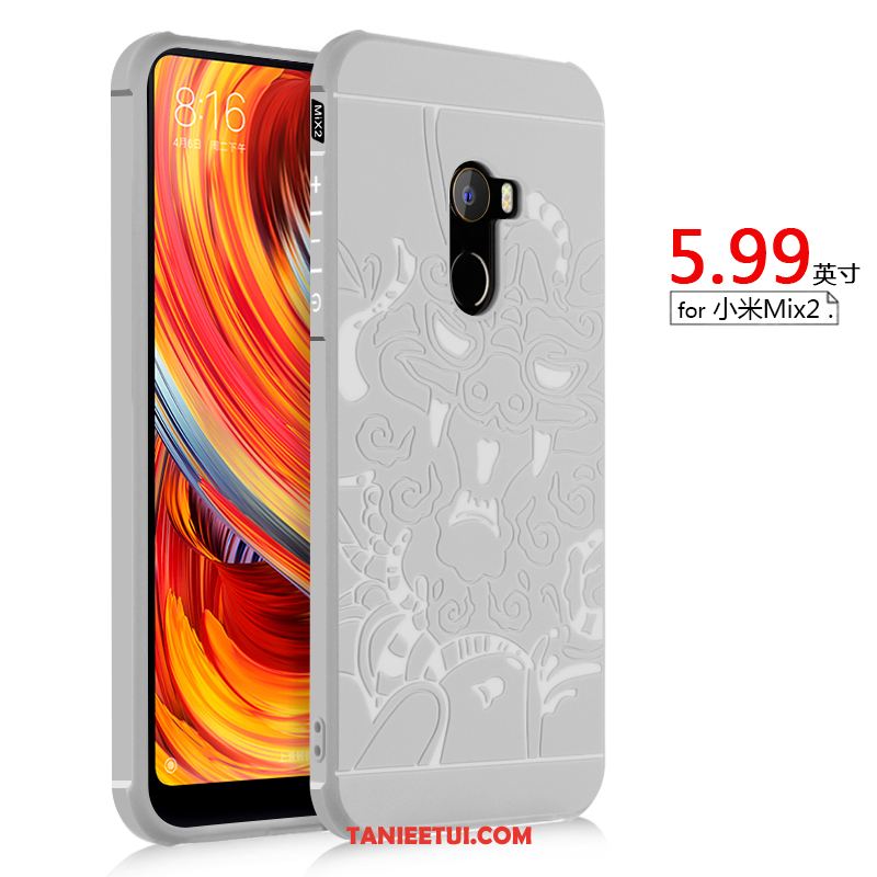 Etui Xiaomi Mi Mix 2 Mały Ochraniacz Silikonowe, Pokrowce Xiaomi Mi Mix 2 Relief Miękki Anti-fall Beige