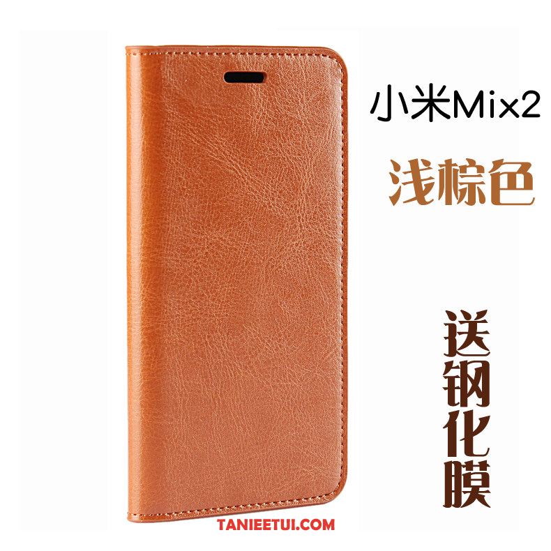 Etui Xiaomi Mi Mix 2 Prawdziwa Skóra Mały All Inclusive, Pokrowce Xiaomi Mi Mix 2 Telefon Komórkowy Anti-fall Ochraniacz Braun Beige