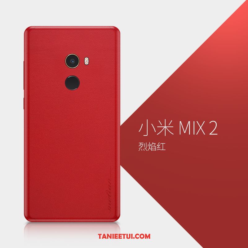 Etui Xiaomi Mi Mix 2 Wysoki Koniec Mały Cienkie, Pokrowce Xiaomi Mi Mix 2 Czerwony Netto Ochraniacz Skórzany Futerał Beige