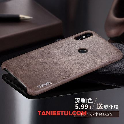 Etui Xiaomi Mi Mix 2s Luksusowy Mały Biznes, Pokrowce Xiaomi Mi Mix 2s Anti-fall Skórzany Futerał Tylna Pokrywa Braun Beige