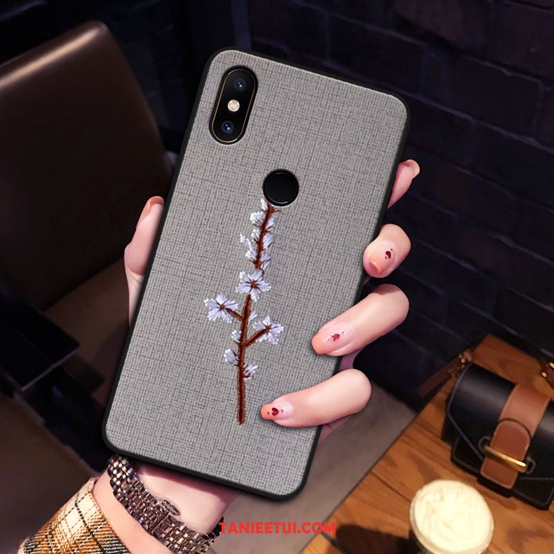 Etui Xiaomi Mi Mix 2s Silikonowe Telefon Komórkowy Flanela, Futerał Xiaomi Mi Mix 2s Osobowość All Inclusive Czarny Beige