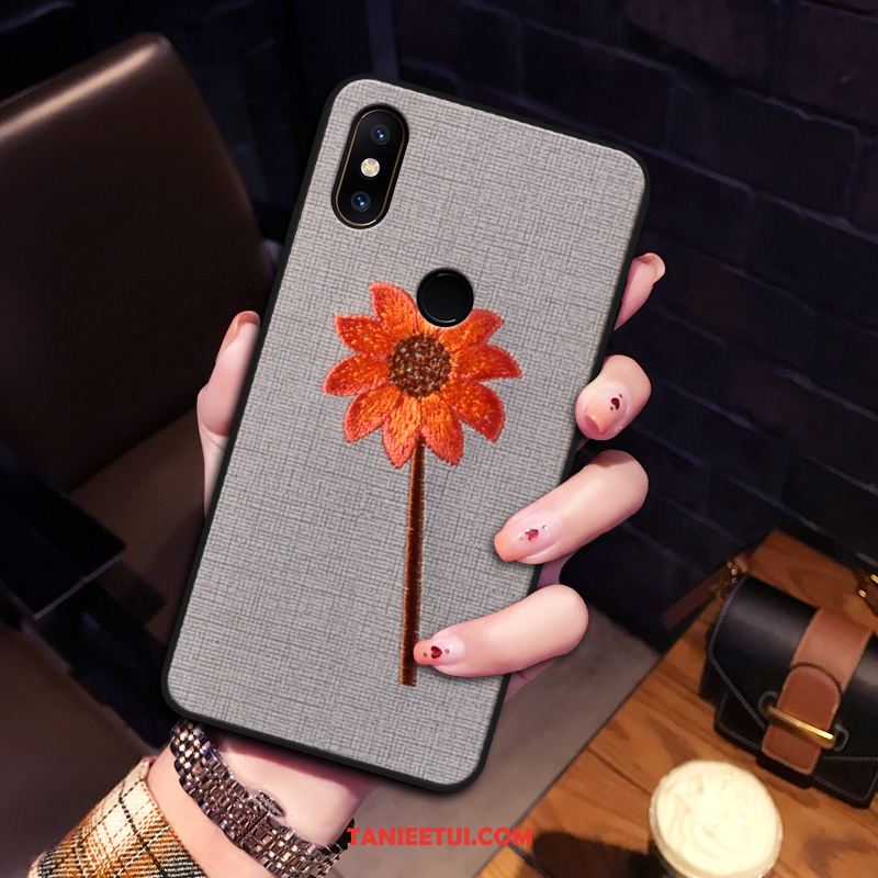 Etui Xiaomi Mi Mix 2s Silikonowe Telefon Komórkowy Flanela, Futerał Xiaomi Mi Mix 2s Osobowość All Inclusive Czarny Beige