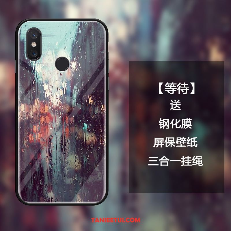 Etui Xiaomi Mi Mix 3 Kreatywne Ciemno Niebieski Telefon Komórkowy, Pokrowce Xiaomi Mi Mix 3 Mały Tendencja Szkło Beige