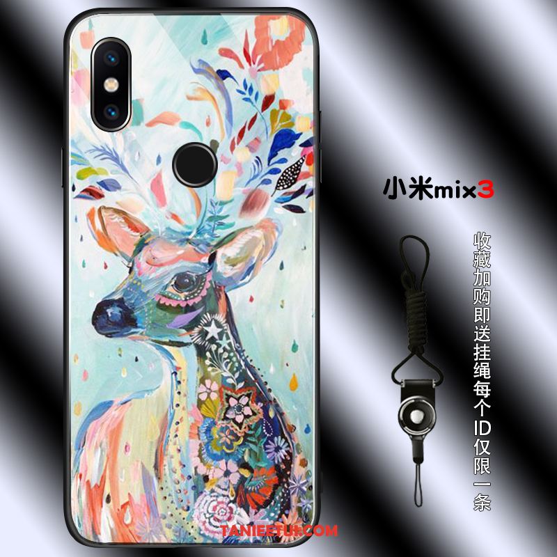 Etui Xiaomi Mi Mix 3 Telefon Komórkowy Piękny Czerwony Netto, Obudowa Xiaomi Mi Mix 3 Modna Marka Szkło Anti-fall Beige