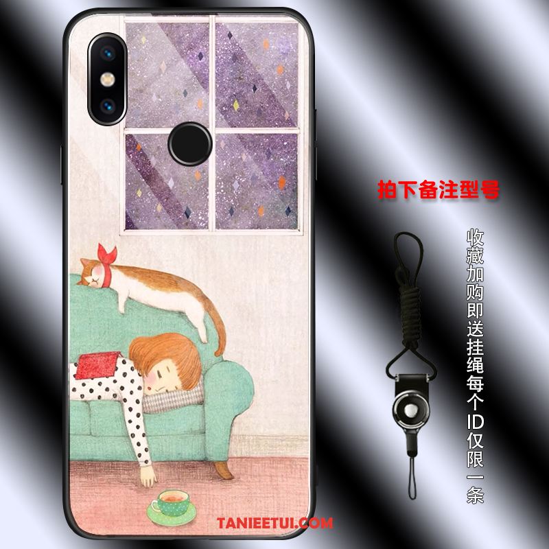 Etui Xiaomi Mi Mix 3 Telefon Komórkowy Piękny Czerwony Netto, Obudowa Xiaomi Mi Mix 3 Modna Marka Szkło Anti-fall Beige