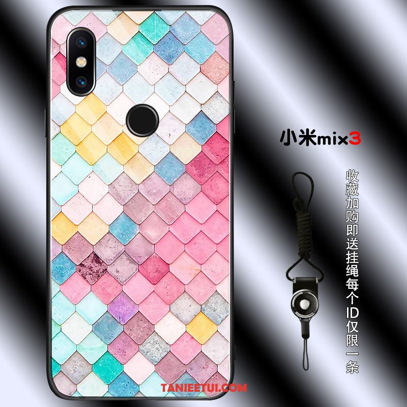 Etui Xiaomi Mi Mix 3 Telefon Komórkowy Różowe Modna Marka, Futerał Xiaomi Mi Mix 3 Szkło Młodzież Wiszące Ozdoby Beige