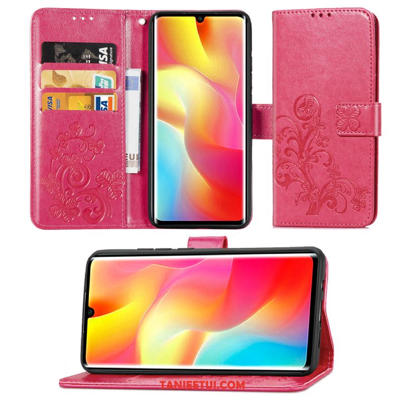 Etui Xiaomi Mi Note 10 Lite Czerwony Skórzany Futerał Szczęśliwy, Pokrowce Xiaomi Mi Note 10 Lite Klapa Telefon Komórkowy Mały Beige