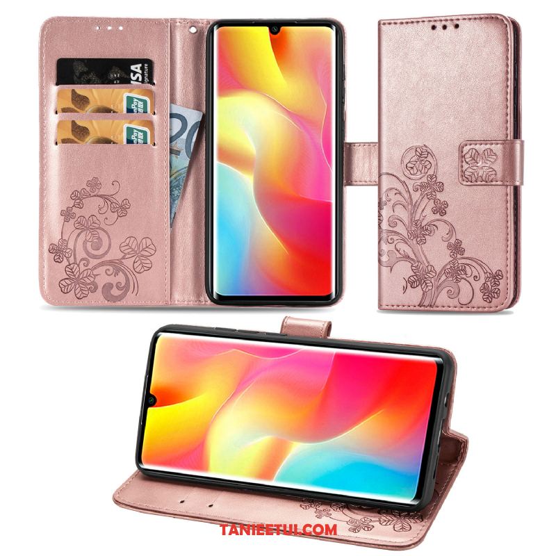 Etui Xiaomi Mi Note 10 Lite Czerwony Skórzany Futerał Szczęśliwy, Pokrowce Xiaomi Mi Note 10 Lite Klapa Telefon Komórkowy Mały Beige