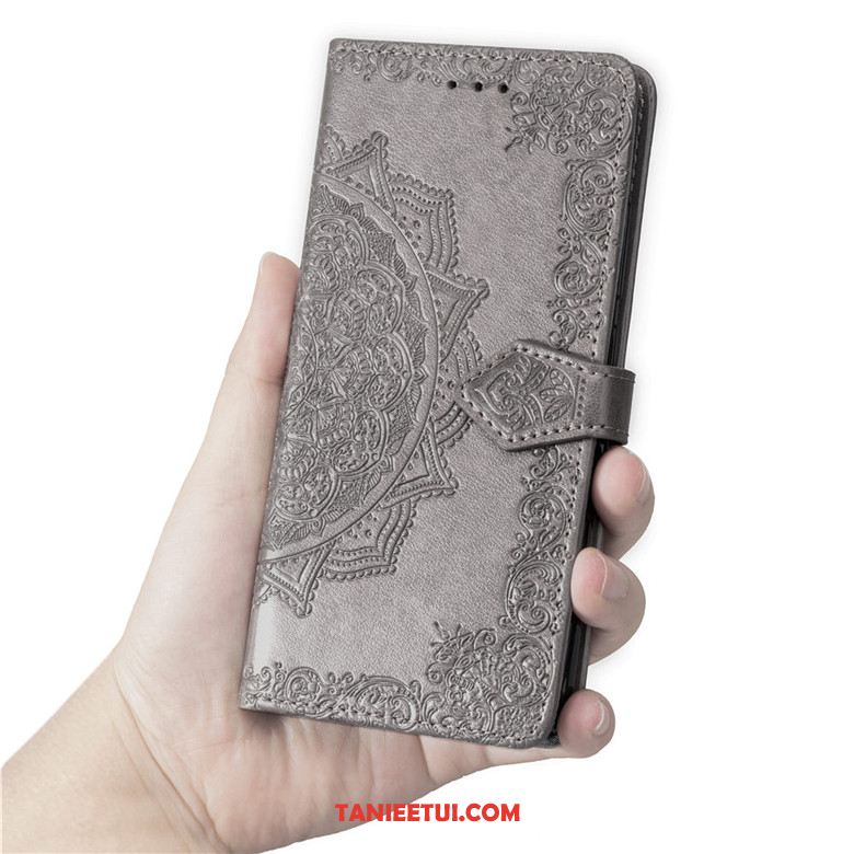 Etui Xiaomi Mi Note 10 Lite Mały Skórzany Telefon Komórkowy, Futerał Xiaomi Mi Note 10 Lite Anti-fall Czerwony Młodzież Beige