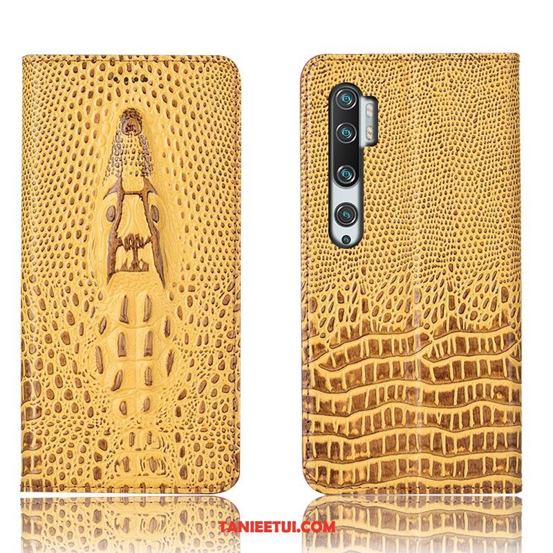 Etui Xiaomi Mi Note 10 Prawdziwa Skóra Czerwony All Inclusive, Futerał Xiaomi Mi Note 10 Telefon Komórkowy Mały Niebieski Beige