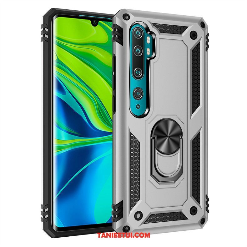 Etui Xiaomi Mi Note 10 Trzy Mechanizmy Obronne Czerwony Ochraniacz, Obudowa Xiaomi Mi Note 10 Ring Trudno Silikonowe Beige