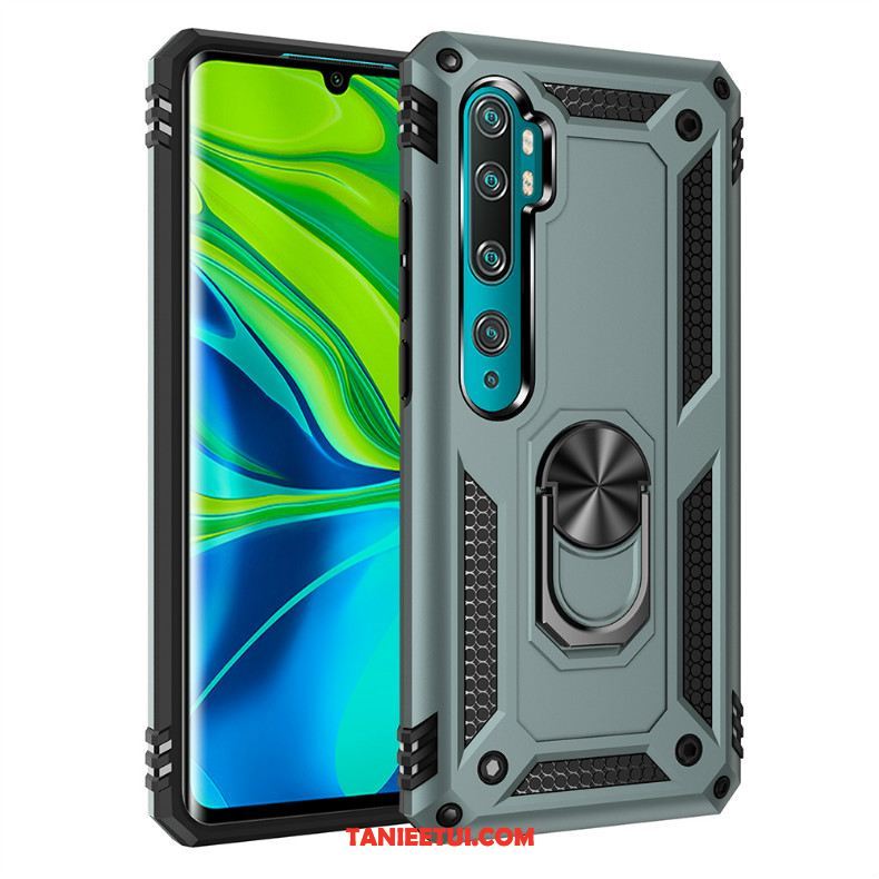 Etui Xiaomi Mi Note 10 Trzy Mechanizmy Obronne Czerwony Ochraniacz, Obudowa Xiaomi Mi Note 10 Ring Trudno Silikonowe Beige