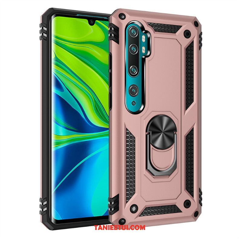 Etui Xiaomi Mi Note 10 Trzy Mechanizmy Obronne Czerwony Ochraniacz, Obudowa Xiaomi Mi Note 10 Ring Trudno Silikonowe Beige