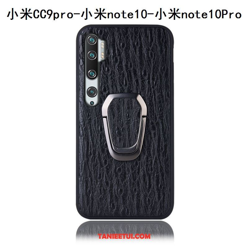 Etui Xiaomi Mi Note 10 Tylna Pokrywa Anti-fall All Inclusive, Futerał Xiaomi Mi Note 10 Prawdziwa Skóra Ochraniacz Czerwony Beige