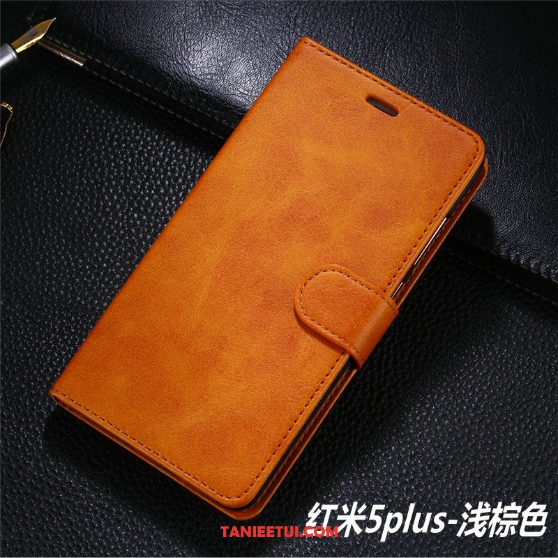 Etui Xiaomi Redmi 5 Plus Skórzany Futerał Czerwony Ochraniacz, Pokrowce Xiaomi Redmi 5 Plus Mały Telefon Komórkowy All Inclusive Braun Beige