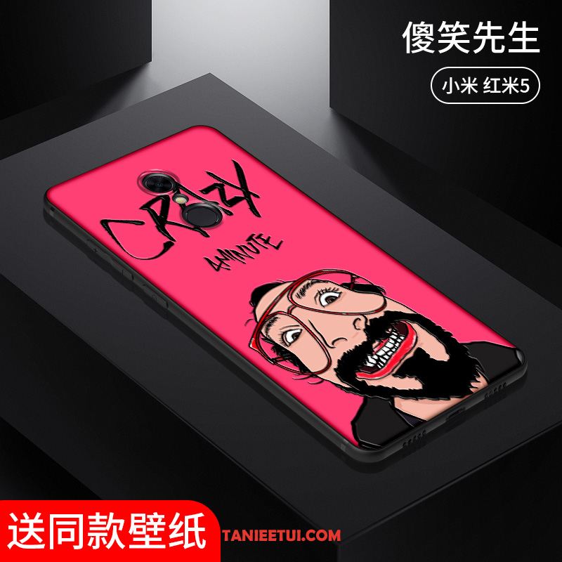 Etui Xiaomi Redmi 5 Różowe Miękki Osobowość, Futerał Xiaomi Redmi 5 Mały Relief Ręcznie Malowane Beige