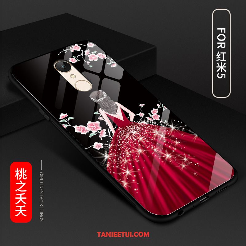 Etui Xiaomi Redmi 5 Szkło Hartowane Czerwony Proste, Pokrowce Xiaomi Redmi 5 Telefon Komórkowy Biznes Chiński Styl Beige