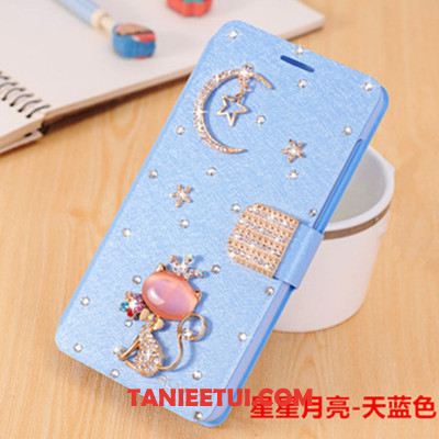 Etui Xiaomi Redmi 6 Czerwony Tendencja Rhinestone, Obudowa Xiaomi Redmi 6 Osobowość Skórzany Futerał Ochraniacz Beige