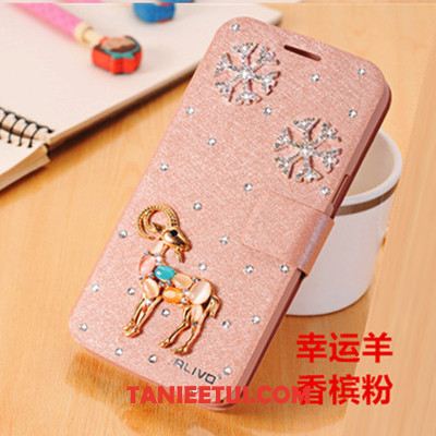 Etui Xiaomi Redmi 6 Czerwony Tendencja Rhinestone, Obudowa Xiaomi Redmi 6 Osobowość Skórzany Futerał Ochraniacz Beige