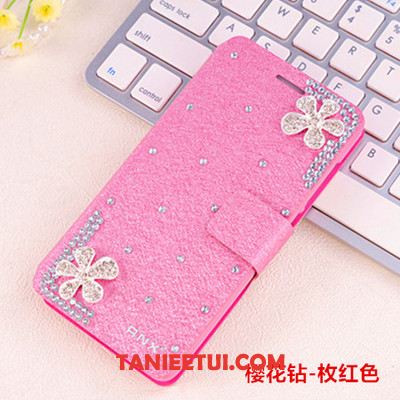 Etui Xiaomi Redmi 6 Czerwony Tendencja Rhinestone, Obudowa Xiaomi Redmi 6 Osobowość Skórzany Futerał Ochraniacz Beige