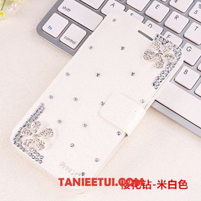 Etui Xiaomi Redmi 6 Czerwony Tendencja Rhinestone, Obudowa Xiaomi Redmi 6 Osobowość Skórzany Futerał Ochraniacz Beige