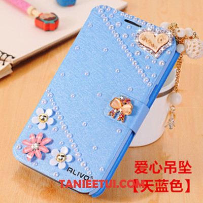 Etui Xiaomi Redmi 6 Czerwony Tendencja Rhinestone, Obudowa Xiaomi Redmi 6 Osobowość Skórzany Futerał Ochraniacz Beige